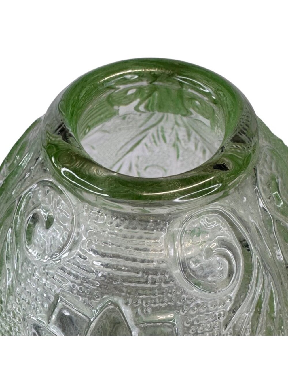 Tiara Indiana Glass Chantilly Green Fairy Lamp 2-pc Candleholder Decor Vtg 70s - Picture 8 of 16